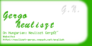 gergo neuliszt business card